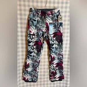 Arctix Women’s Sarah Fleece-lined Snow Pants, Size M (8-10), Shattered Floral